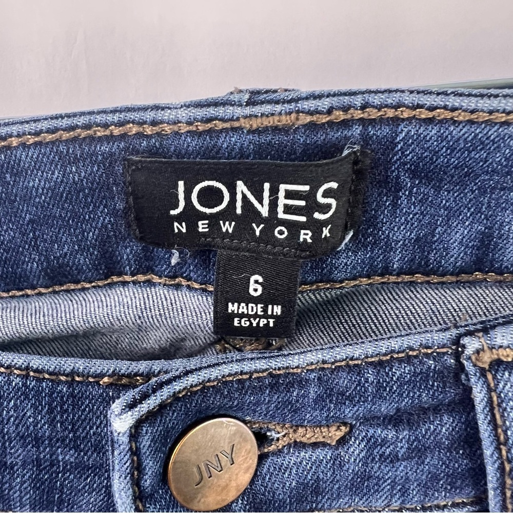 Jones New York Madison Skinny Jeans Blue Denim Mid Rise Stretch Size 6 - Picture 4 of 10